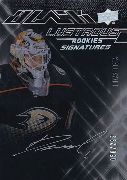 AUTO RC karta LUKÁŠ DOSTÁL 22-23 SPx UD Black Lustrous Rookies Signatures /299